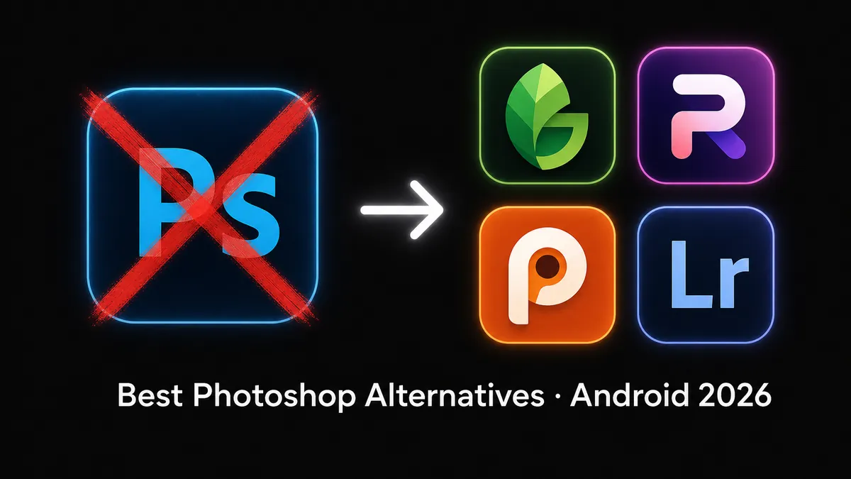 Best Adobe Photoshop alternatives for Android in 2026 — Snapseed, Photoroom, Pixlr, Lightroom compared