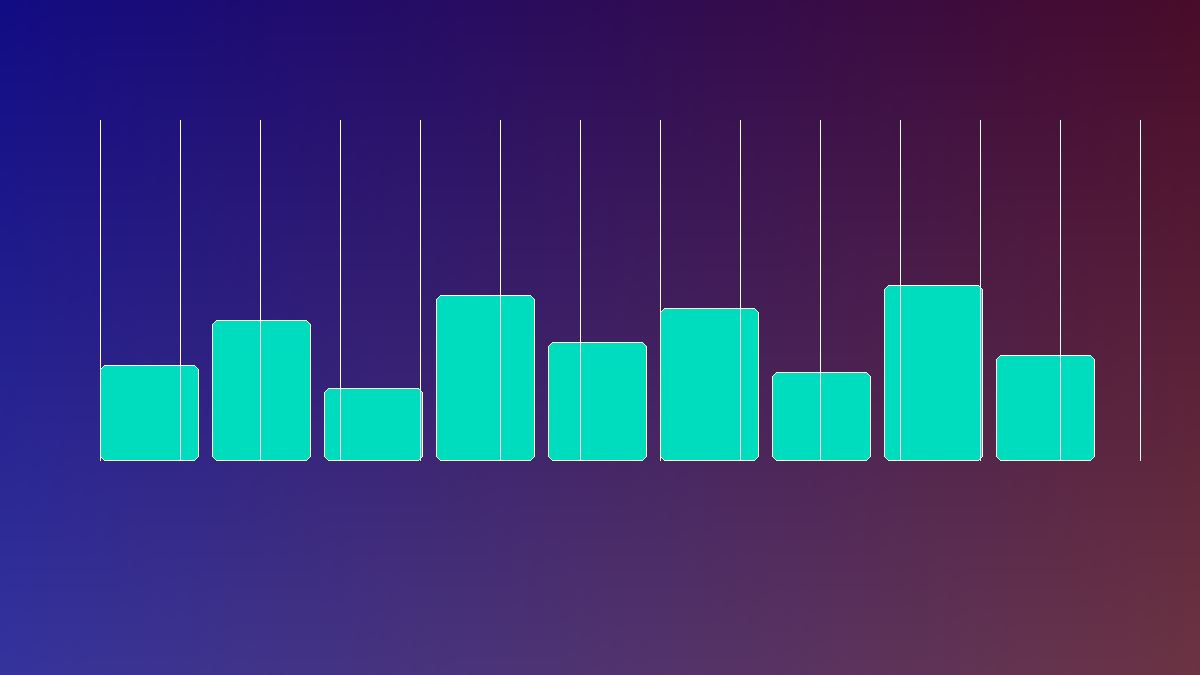 Abstract music listening statistics bars on a dark gradient—stats.fm beginner guide hero